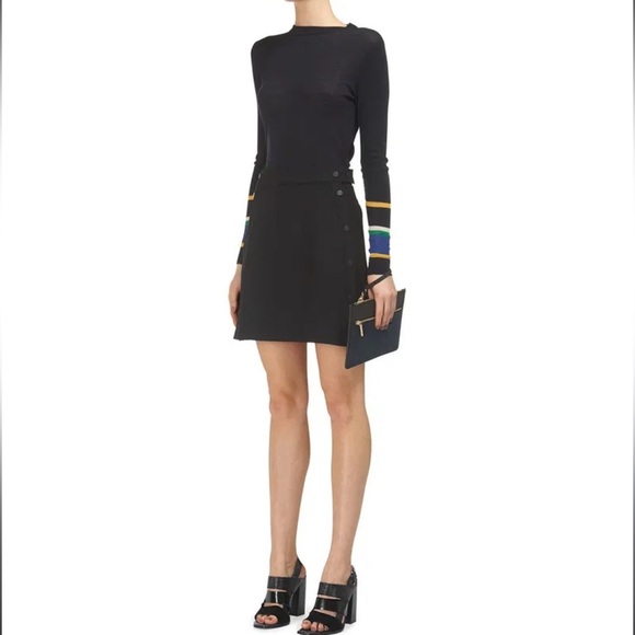 Whistles Daphne Black Crepe Mini Skirt - Picture 1 of 16